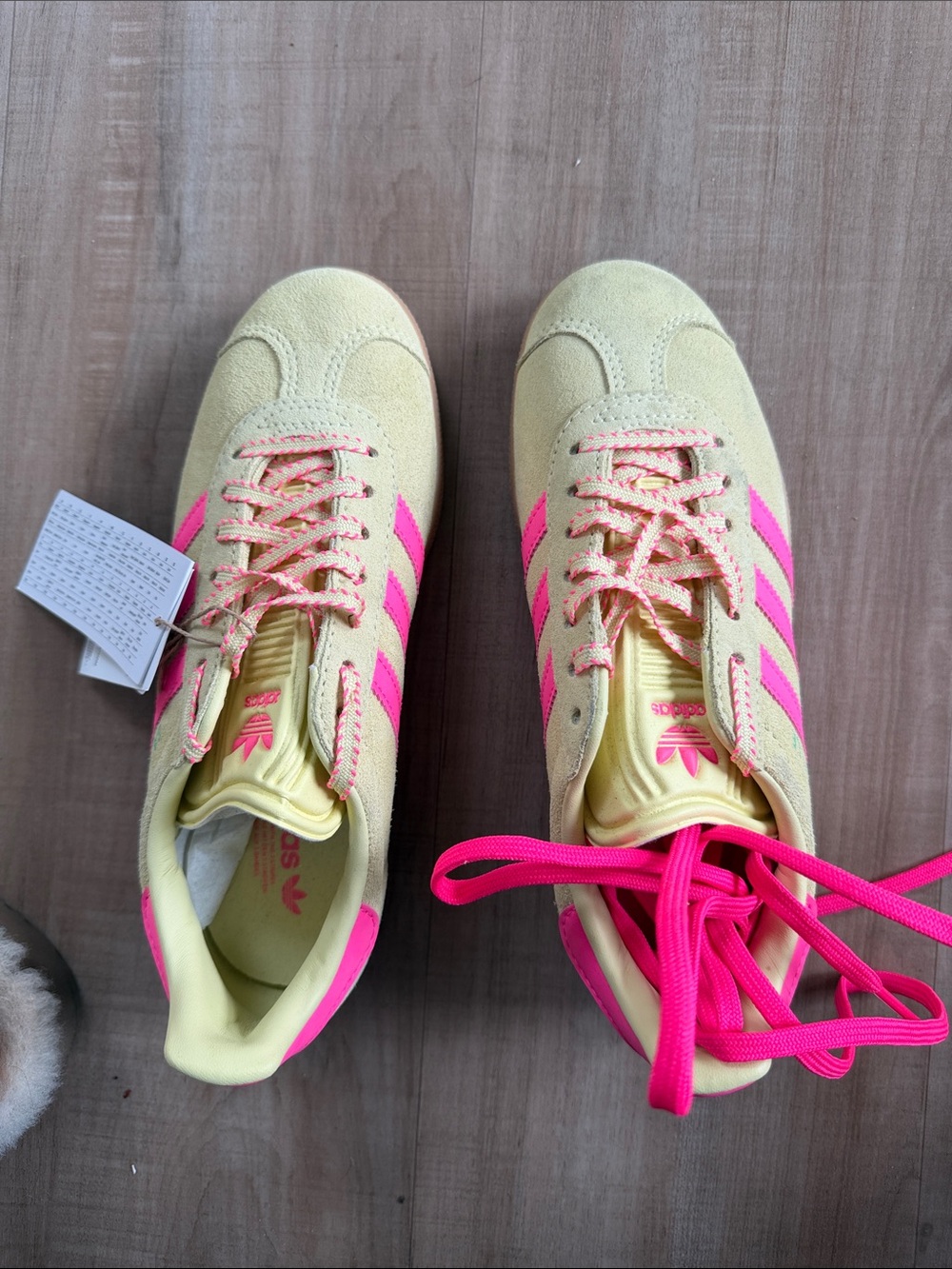 Brand new Adidas women’s Gazelle 'Yellow Lucid Pink'